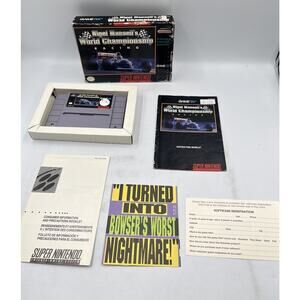 Nigel Mansell's World Championship Racing SNES Super Nintendo CIB Complete 1993